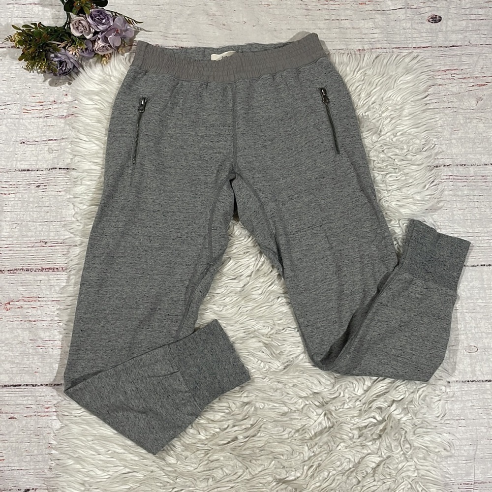 TNA Aritzia Marled Heather Gray Zipper Ankle Sweatpants